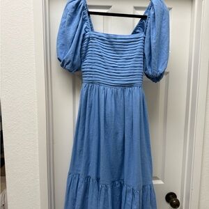 Abercrombie & Fitch Light Blue Smocked Dress